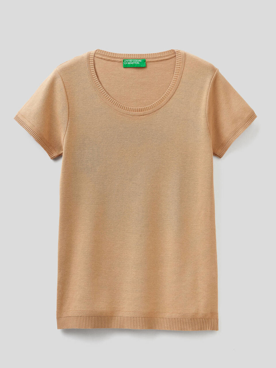 Short sleeve sweater in 100% cotton image number null