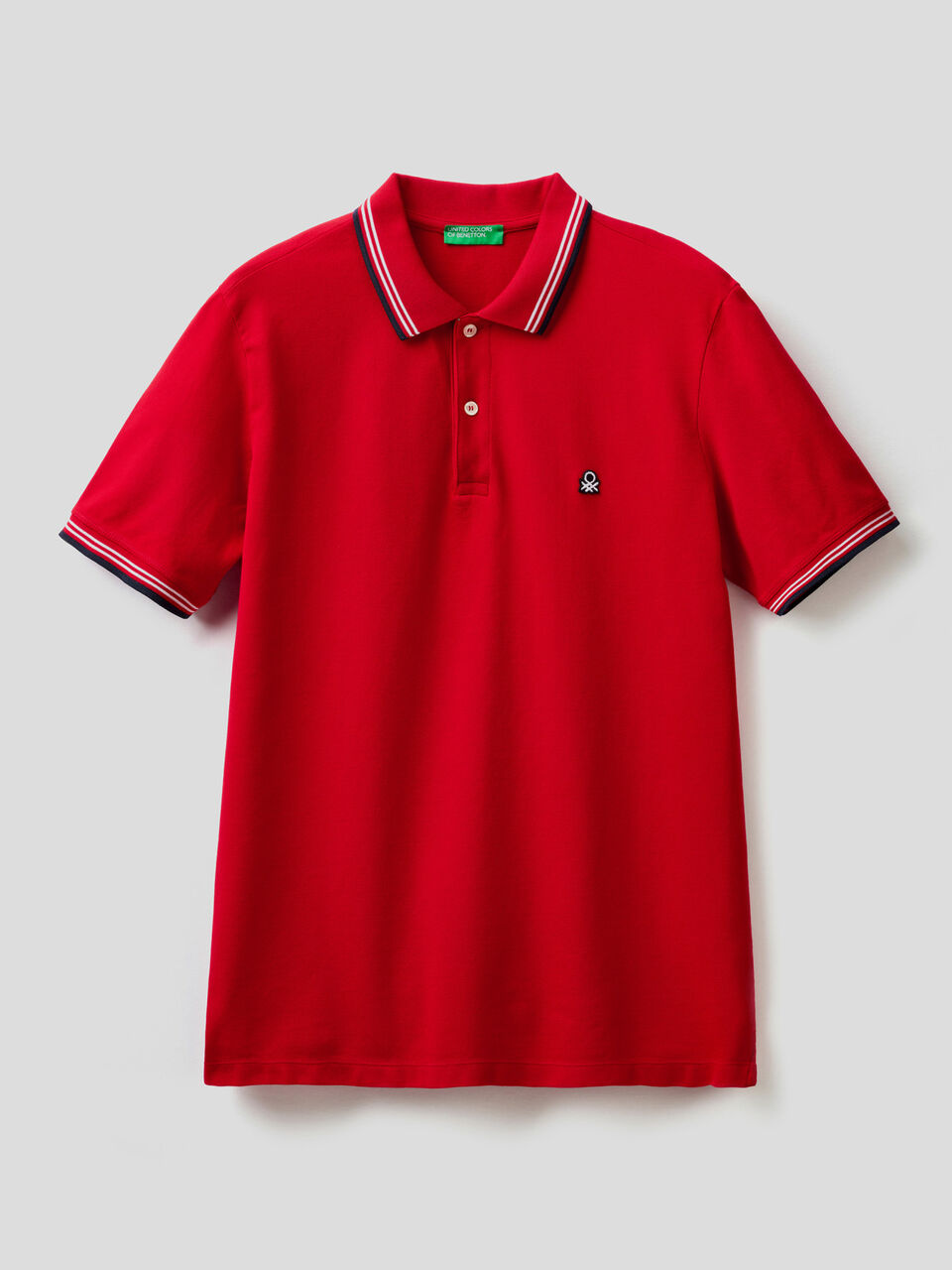 Short sleeve stretch cotton polo image number 1