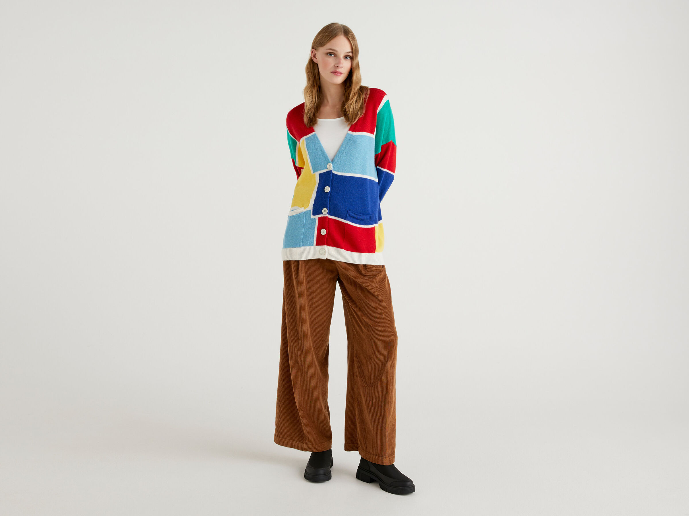 JCCxUCB color block cardigan image number 3