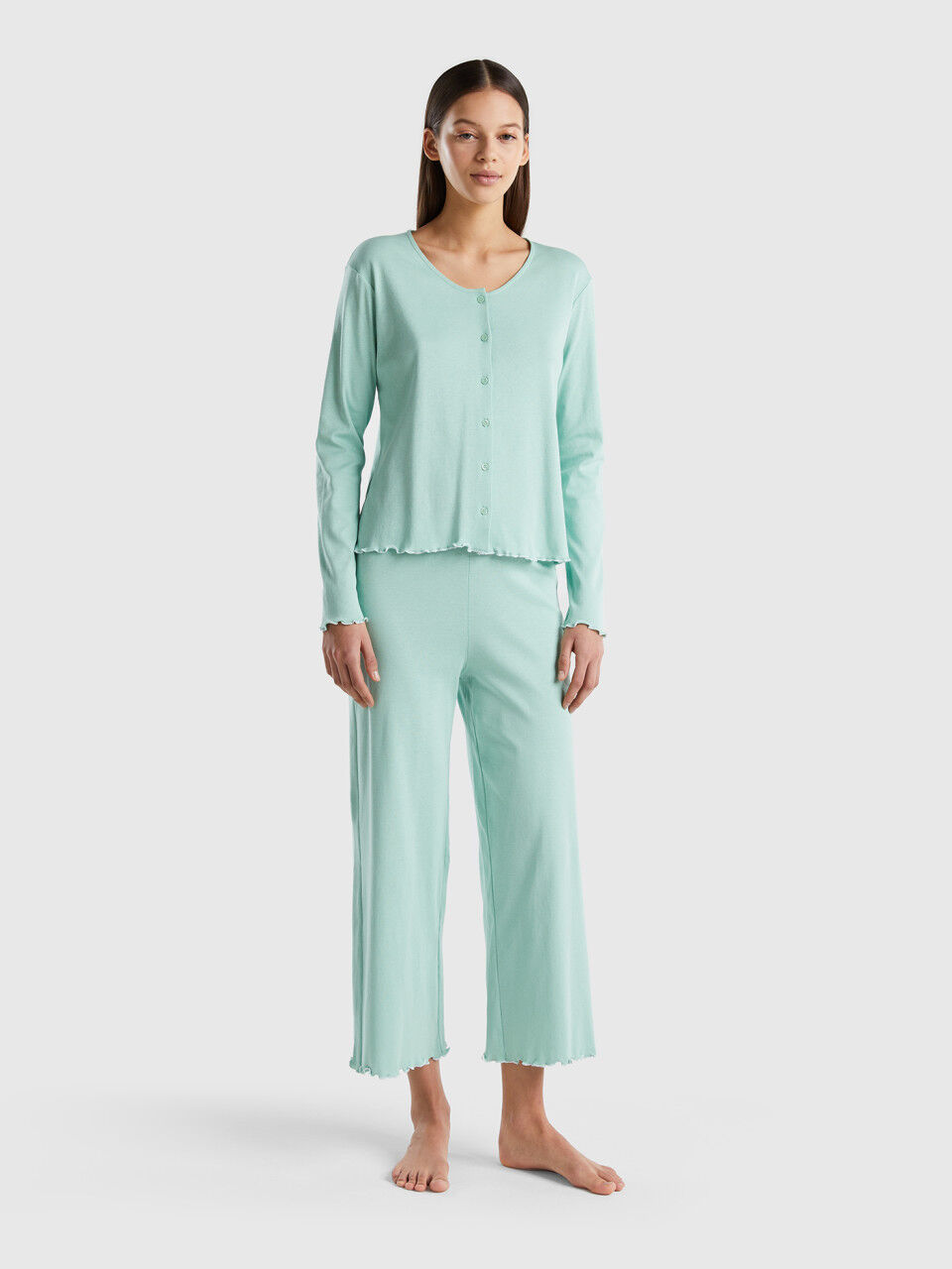 Pyjamas in long fiber cotton