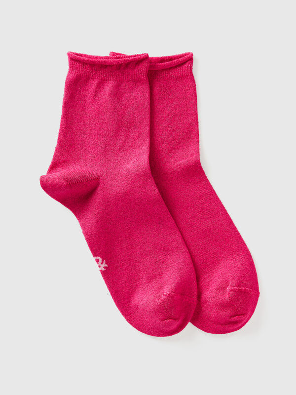 Short socks with lurex Women