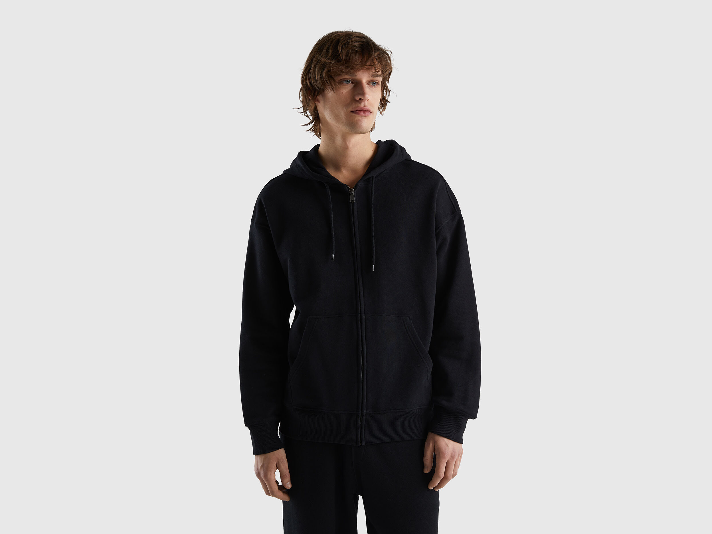 Zip up hoodie in cotton