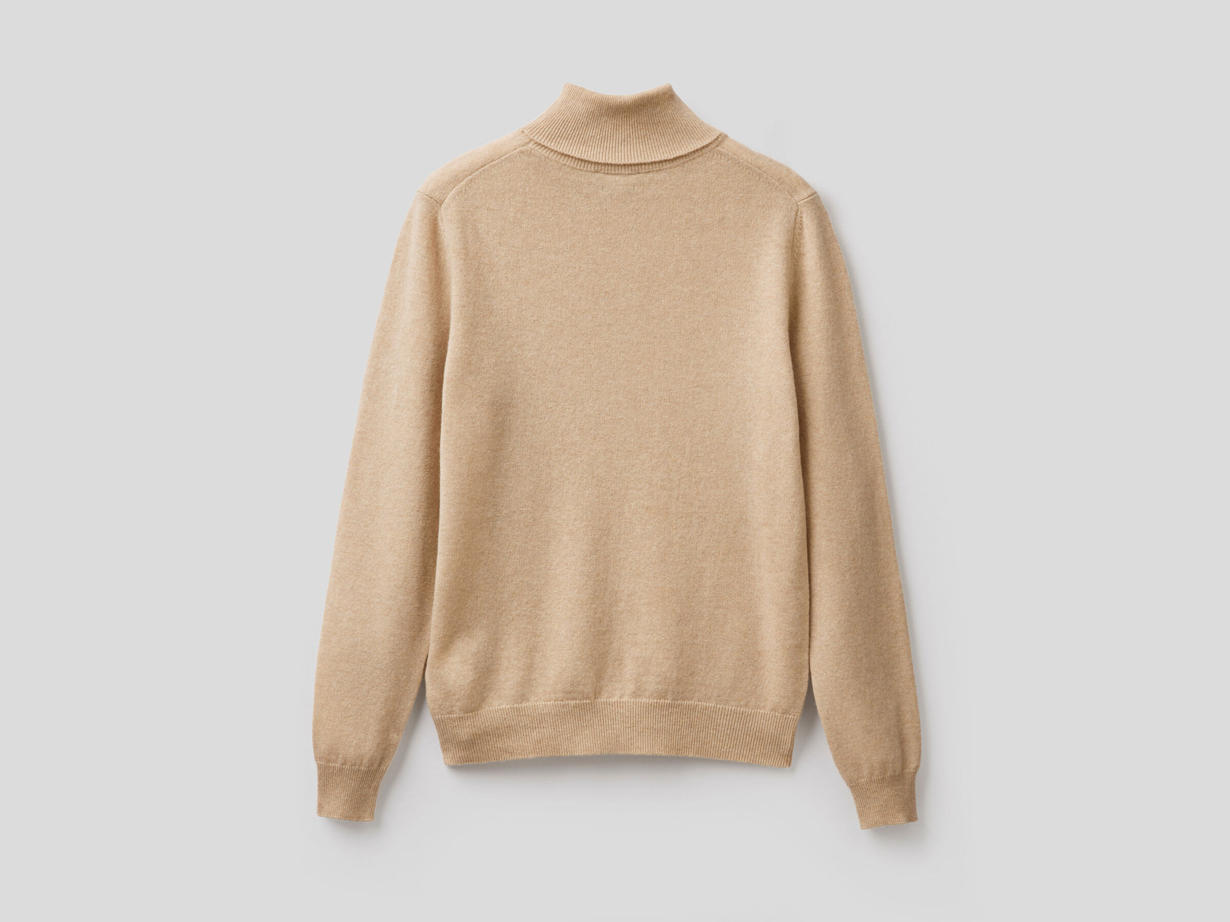 Beige turtleneck sweater in pure Merino wool - Beige | Benetton