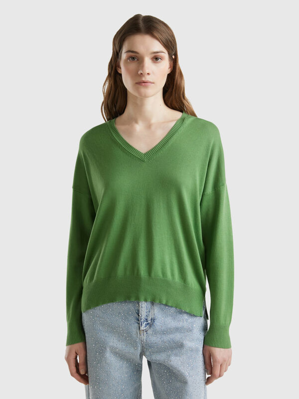 V-neck sweater in Modal® blend Women