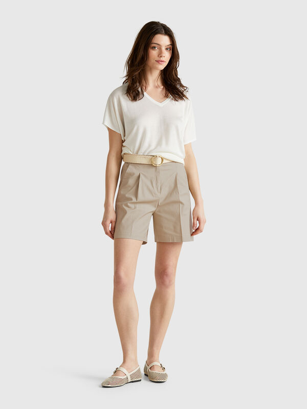 Bermudas in stretch cotton Women