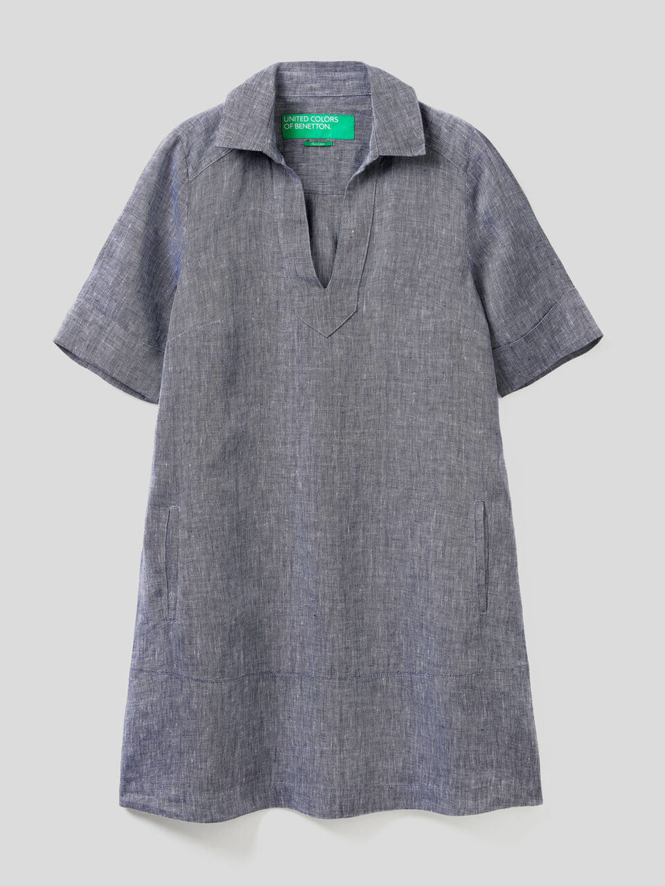 Short dress in 100% linen image number 1