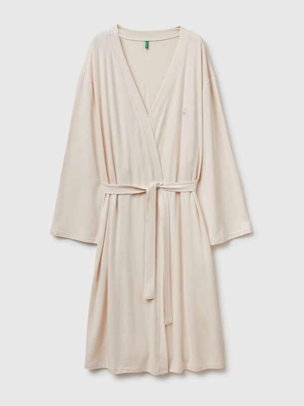 Stretch viscose blend dressing gown Women