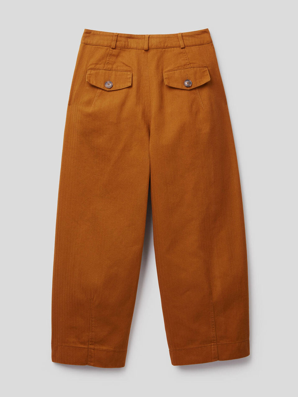 Trousers with wide leg in pure cotton image number null