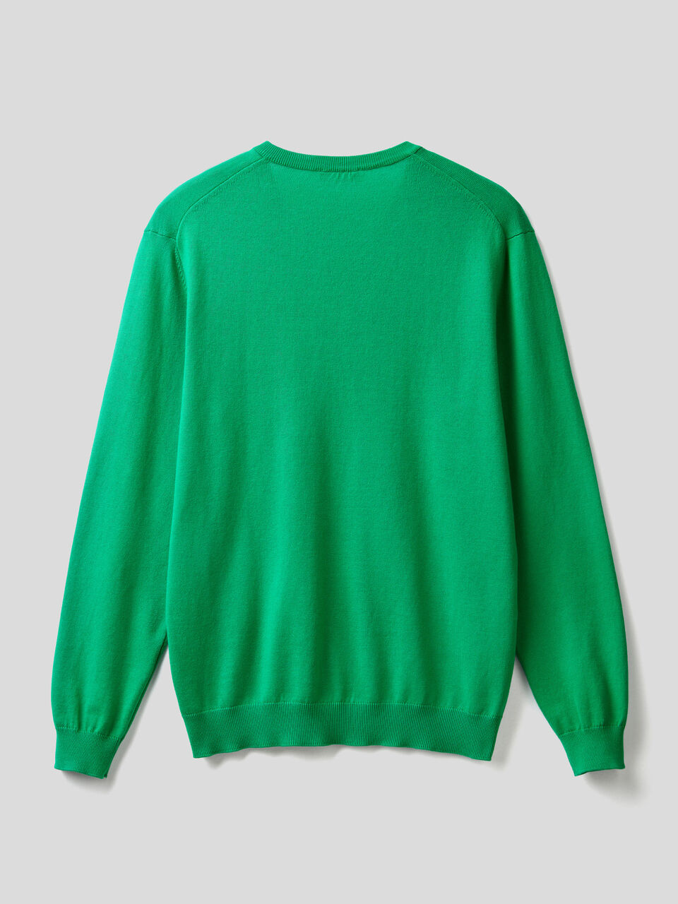 Pure cotton sweater with V-neck image number 2