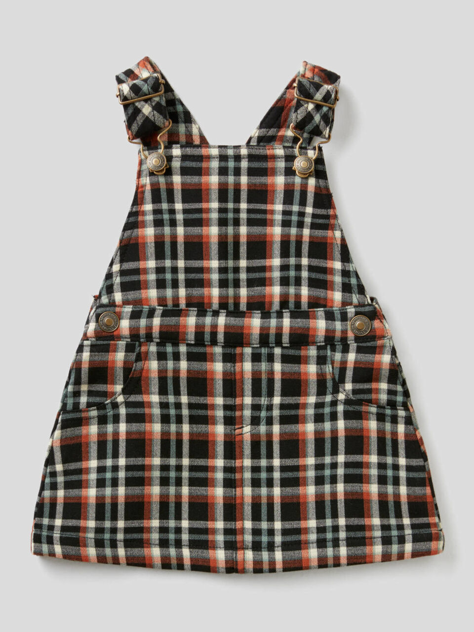 Check dungaree skirt image number 1