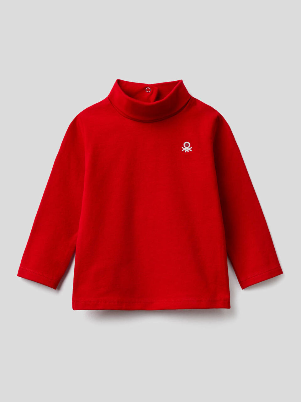 T-shirt in stretch cotton with high neck image number 1