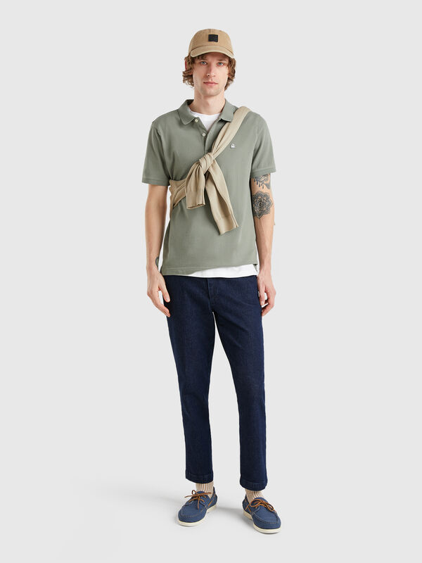 Slim fit denim chinos Men
