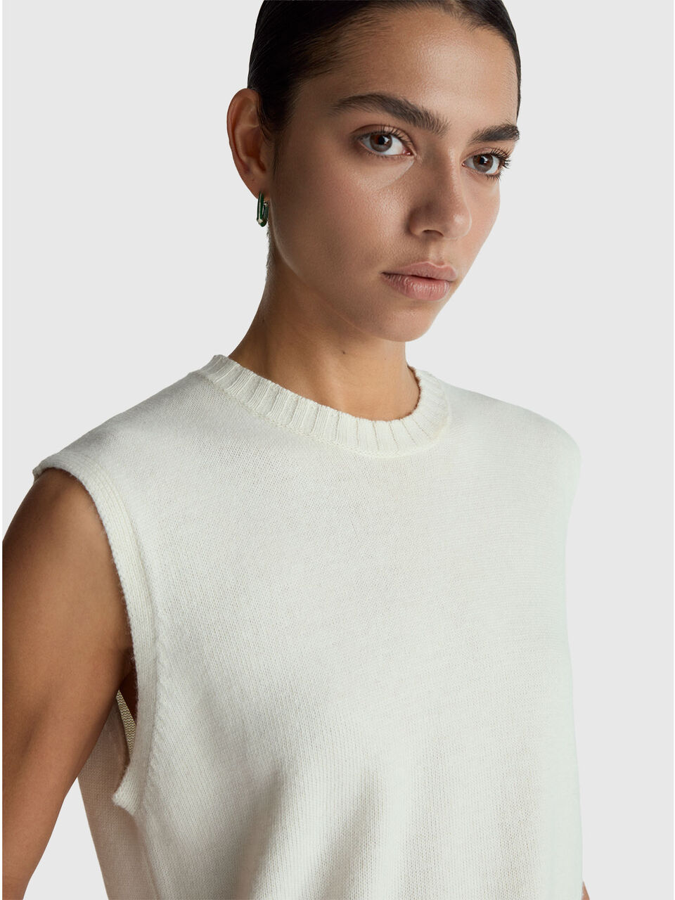 SLEEVELESS SWEATER Women image number null