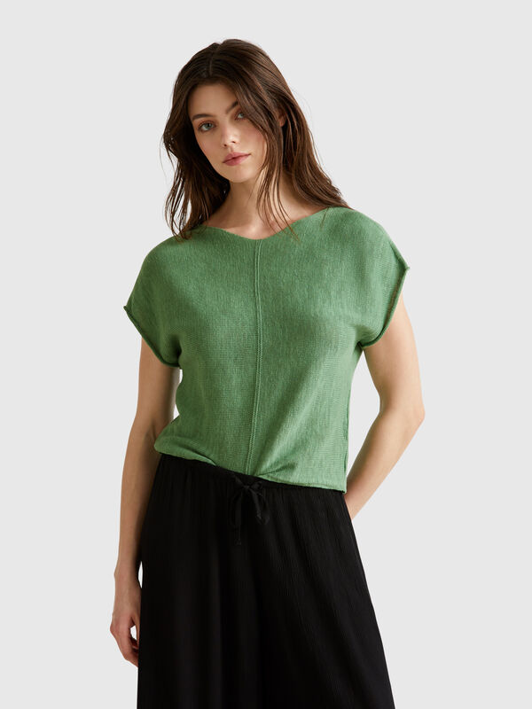 Sweater in cotton and linen Women