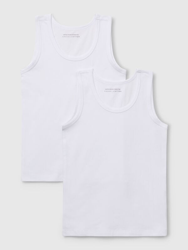 Two tank tops in stretch organic cotton Junior Boy