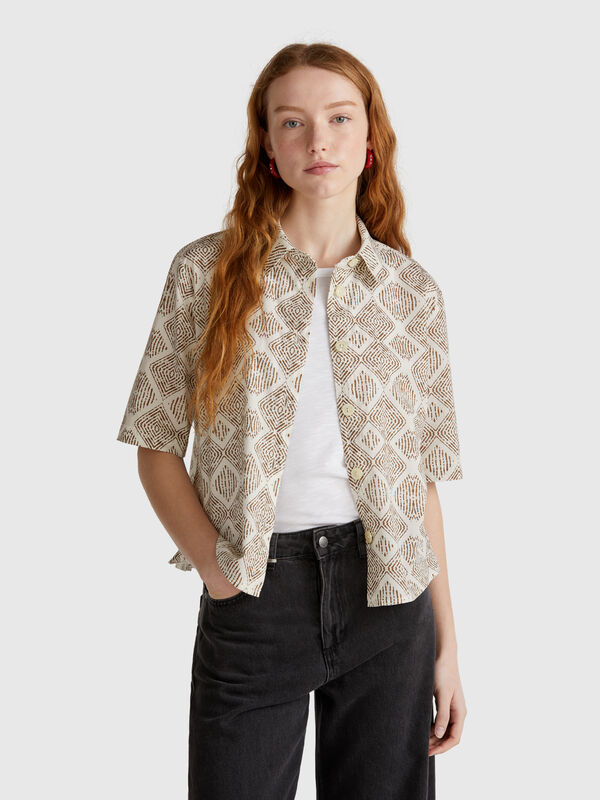 Patterned shirt in lightweight cotton Women