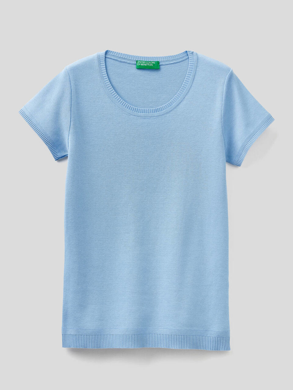 Short sleeve sweater in 100% cotton image number null