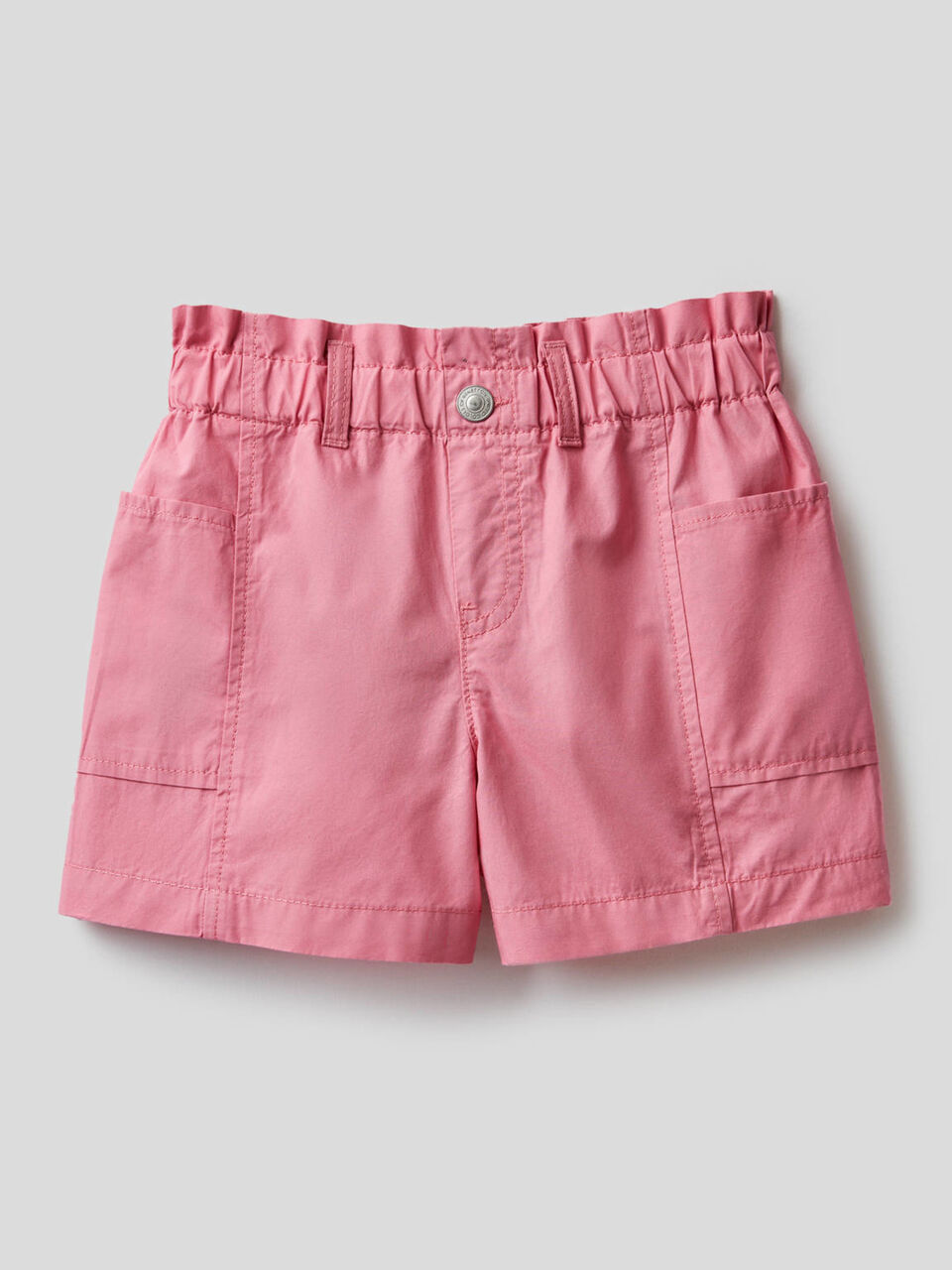 Paper bag shorts in 100% cotton image number 1