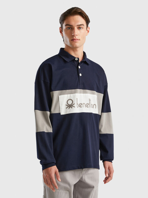 Rugby polo in organic cotton