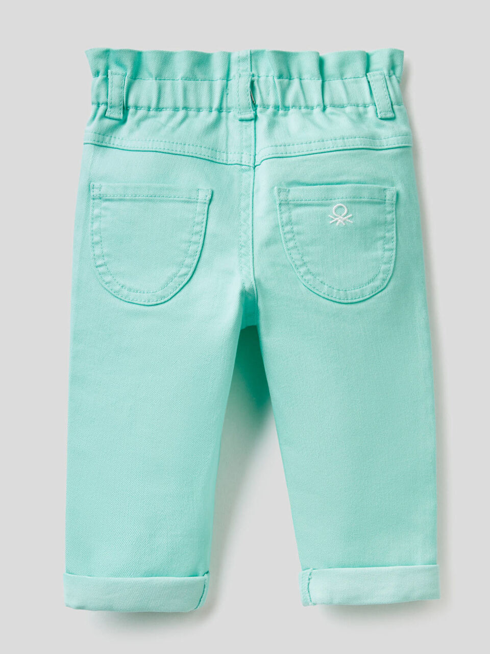 Paper bag trousers in stretch fabric image number 2
