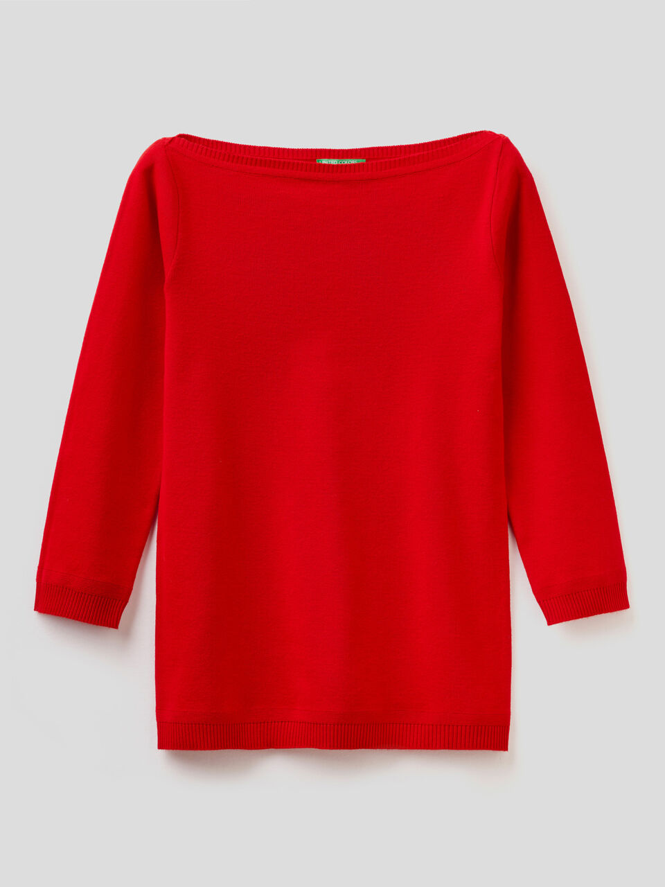 100% cotton boat neck sweater image number 1