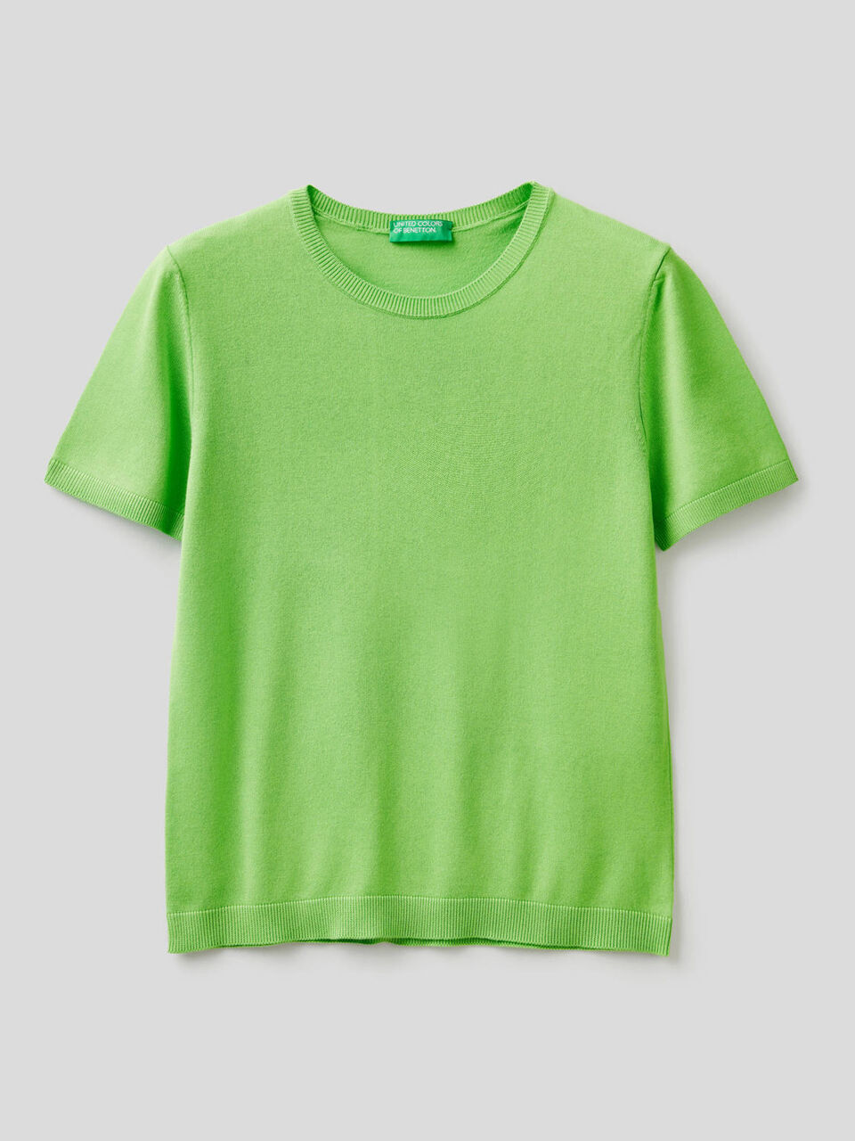 Short sleeve sweater in cotton blend image number null