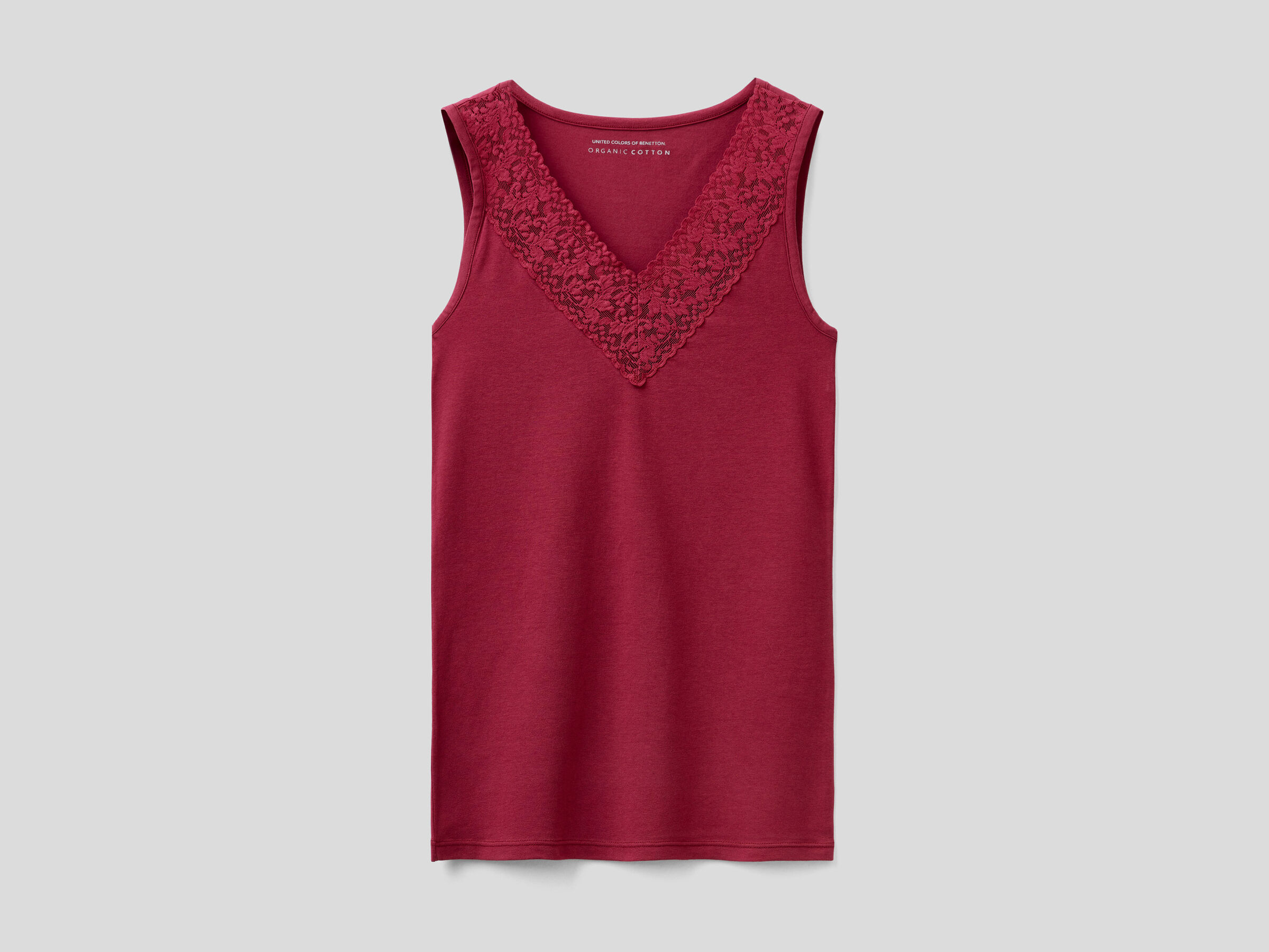 Super stretch tank top with lace image number 3