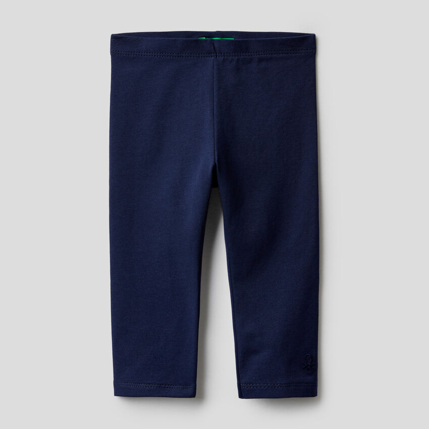 Dark blue stretch cotton leggings