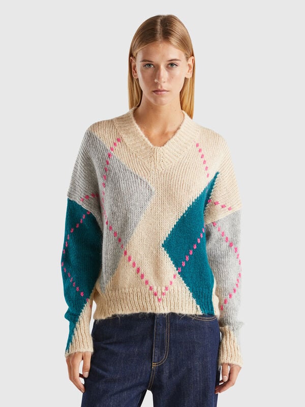 Boxy fit sweater in mohair blend Women