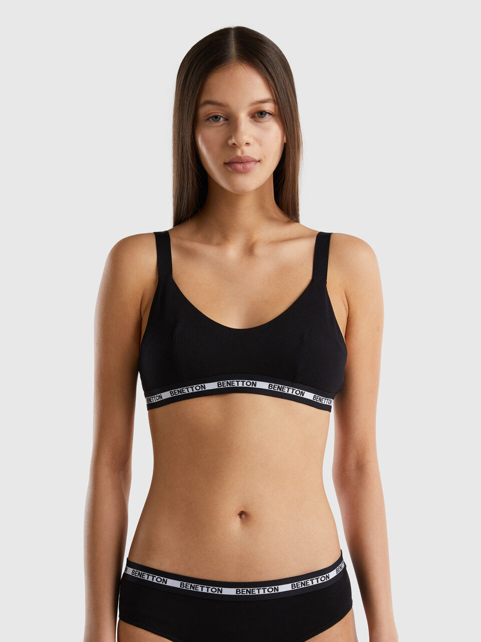Semi-padded bra in organic cotton