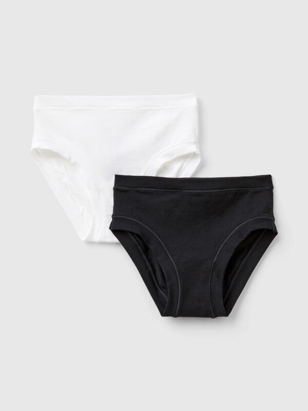 Two underwear in stretch  organic cotton Junior Girl
