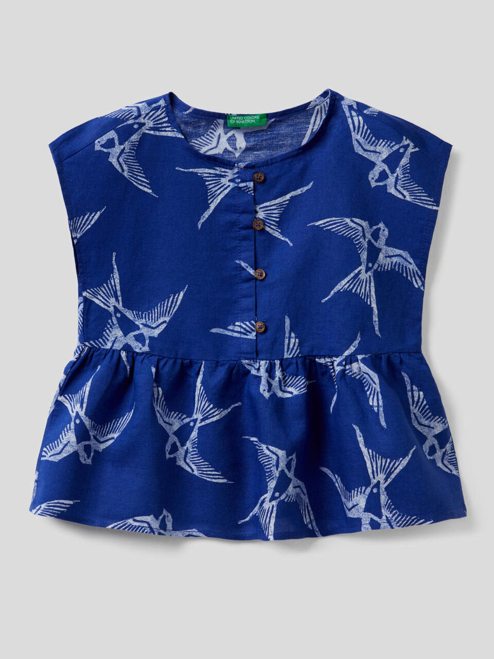 Printed short sleeve blouse image number 1
