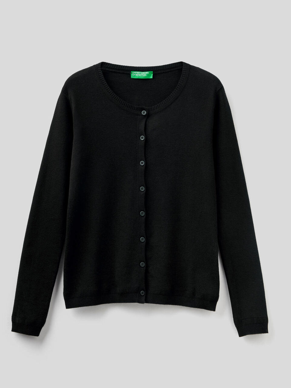 Pure cotton crew neck cardigan image number null