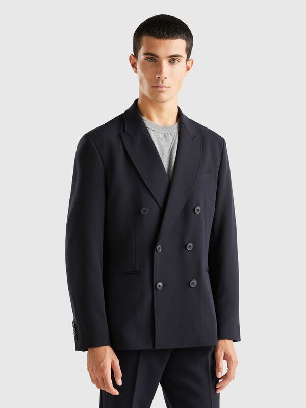 Double-breasted slim fit jacket