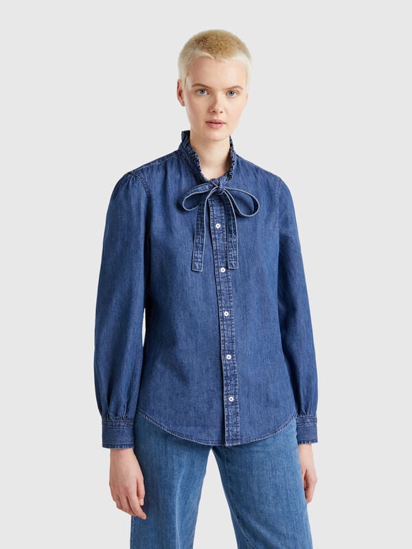 Shirt with rouched collar Women