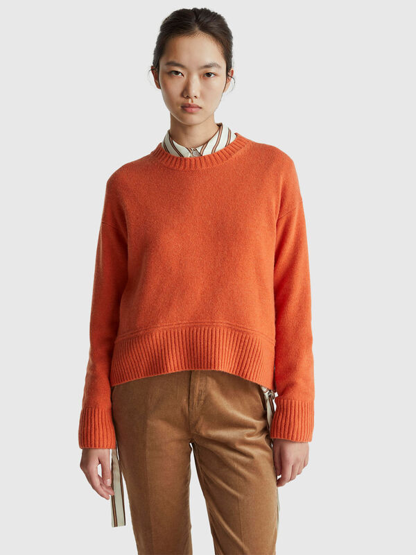 Boxy fit sweater in wool blend Women