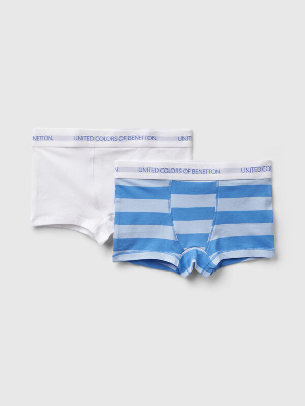 Two boxers in stretch organic cotton Junior Boy
