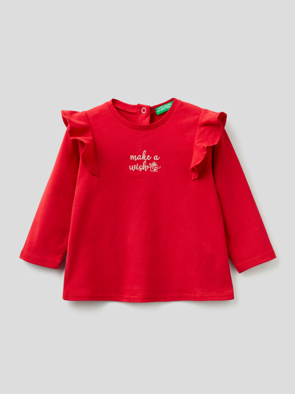 T-shirt with rouches and embroidery image number 1