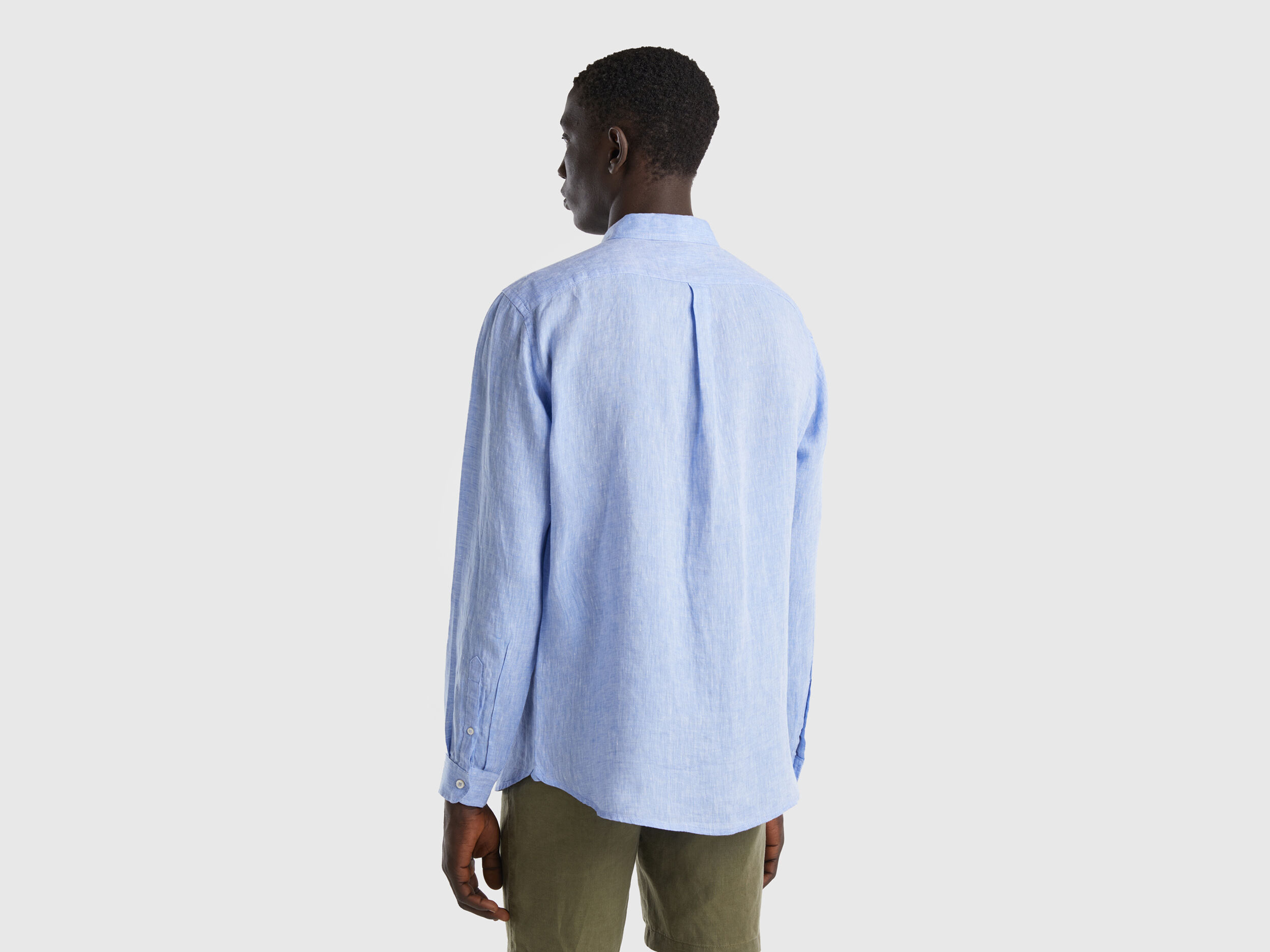 Linen shop blue shirt