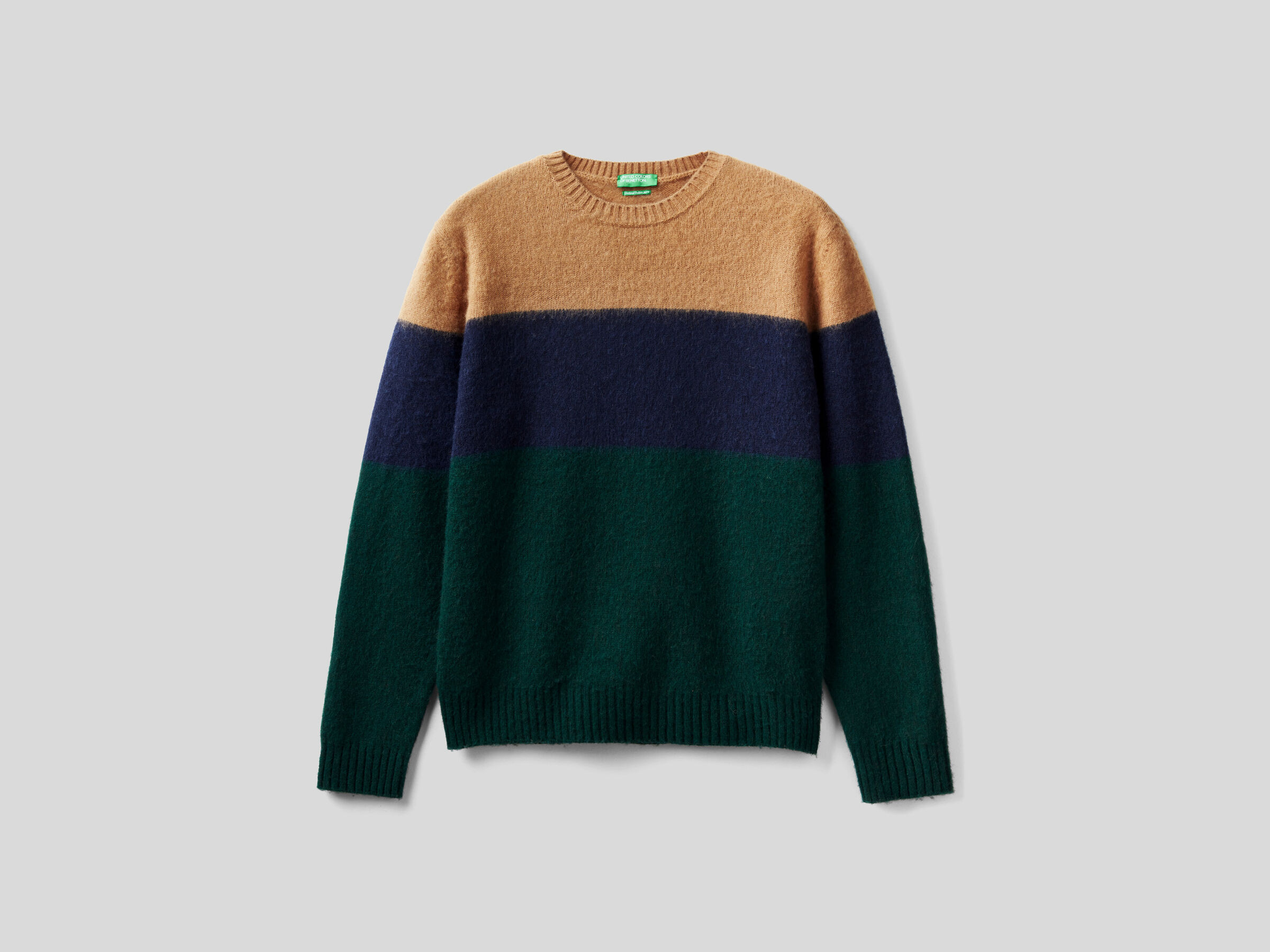 Color block sweater in pure Shetland wool image number 4