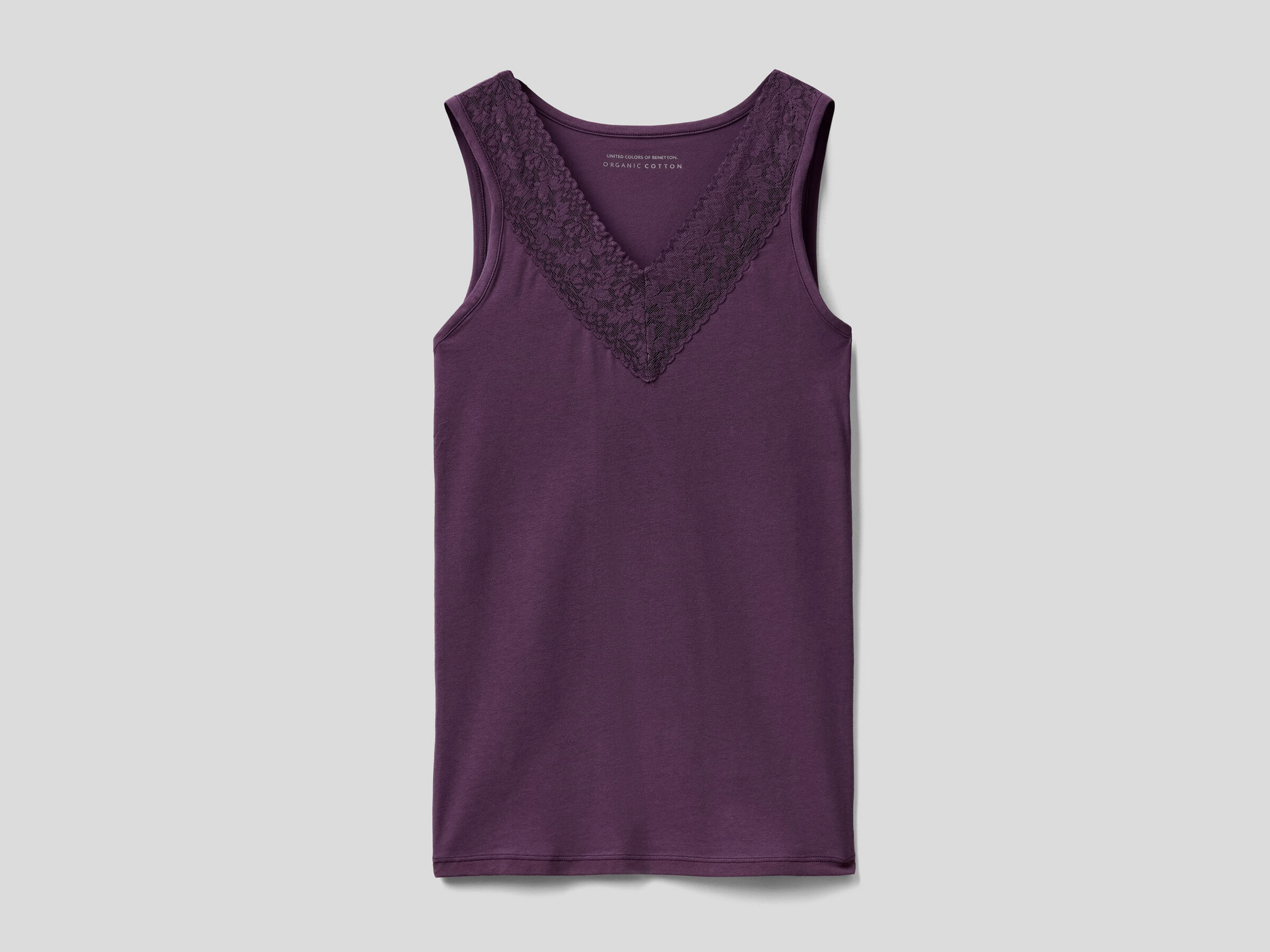 Super stretch tank top with lace image number 3