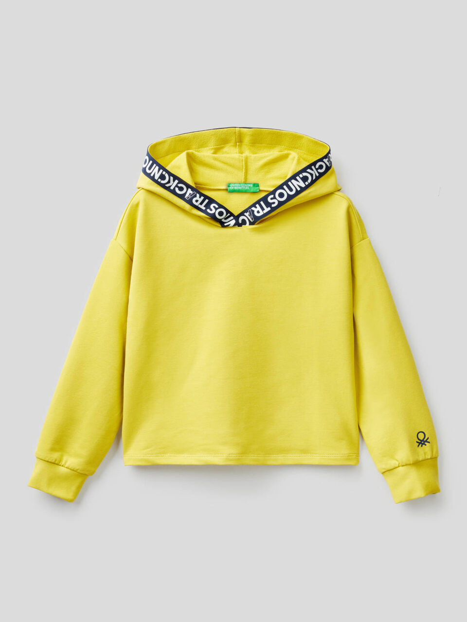 Cropped sweatshirt in stretch organic cotton image number 1