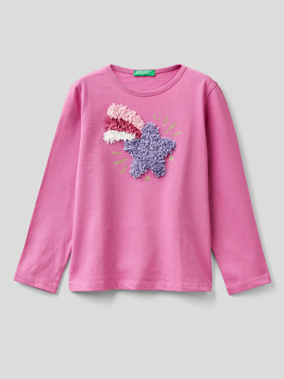 T-shirt with petal look applique image number 1