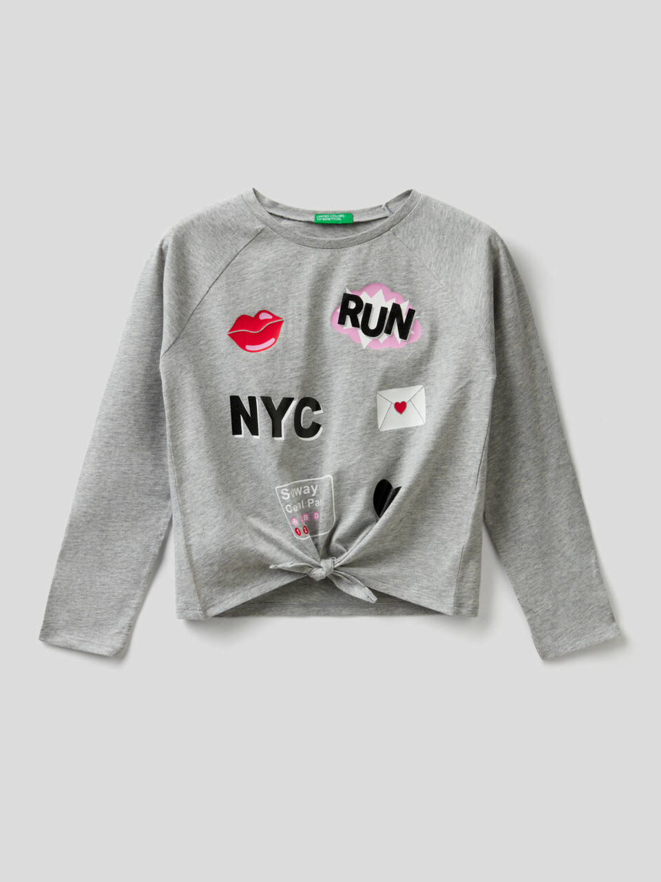 T-shirt in 100% cotton with knotted bow image number null