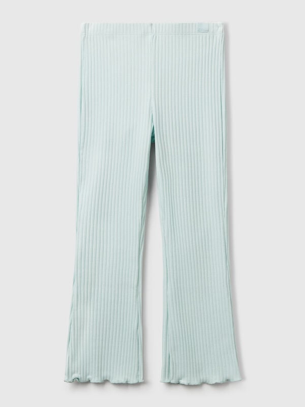 Flared fit stretch cotton leggings Junior Girl