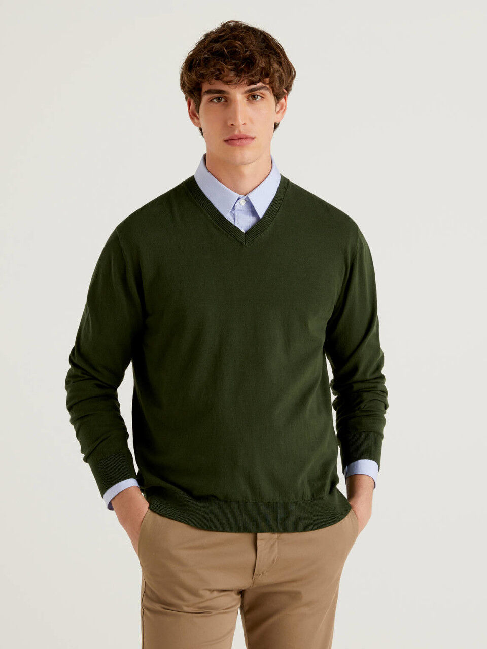 Mens green v neck sweater clearance