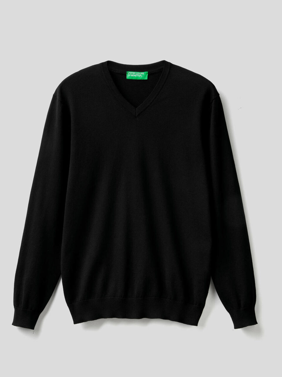 Pure cotton sweater with V-neck image number null