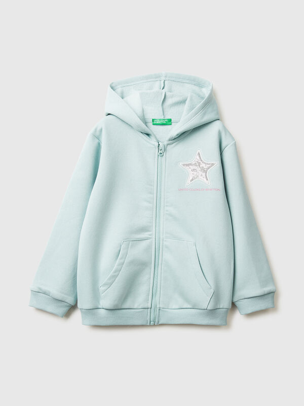 Sweatshirt with zip and sequins Junior Girl