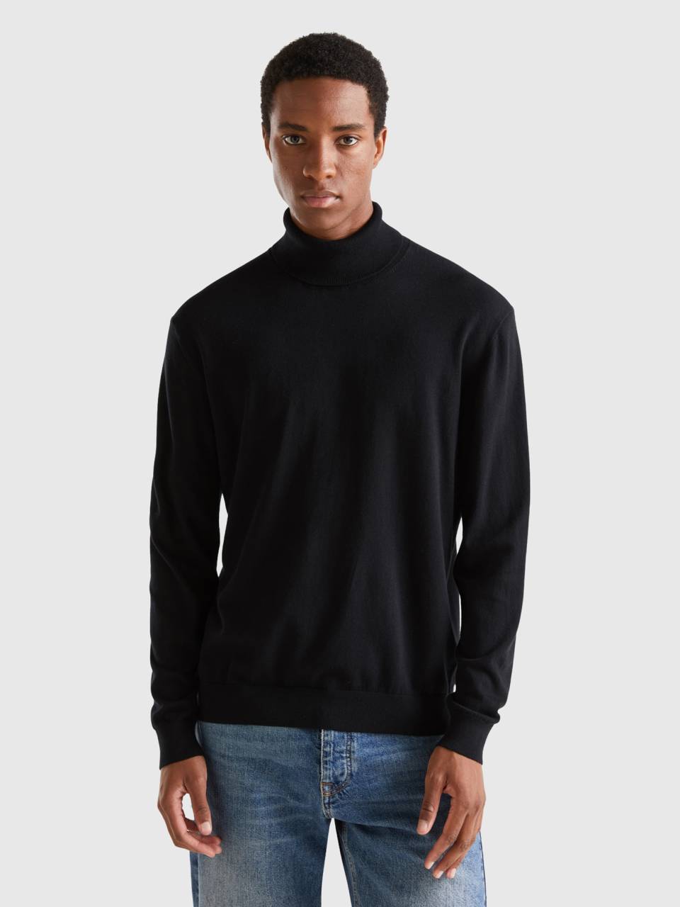 Black turtleneck cotton outlet