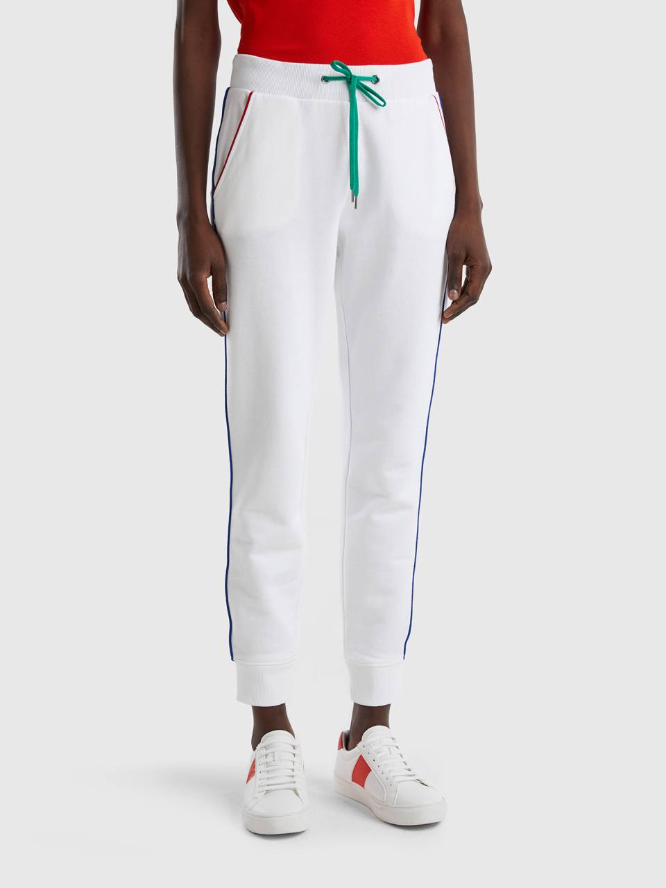 White drawstring sweatpants sales